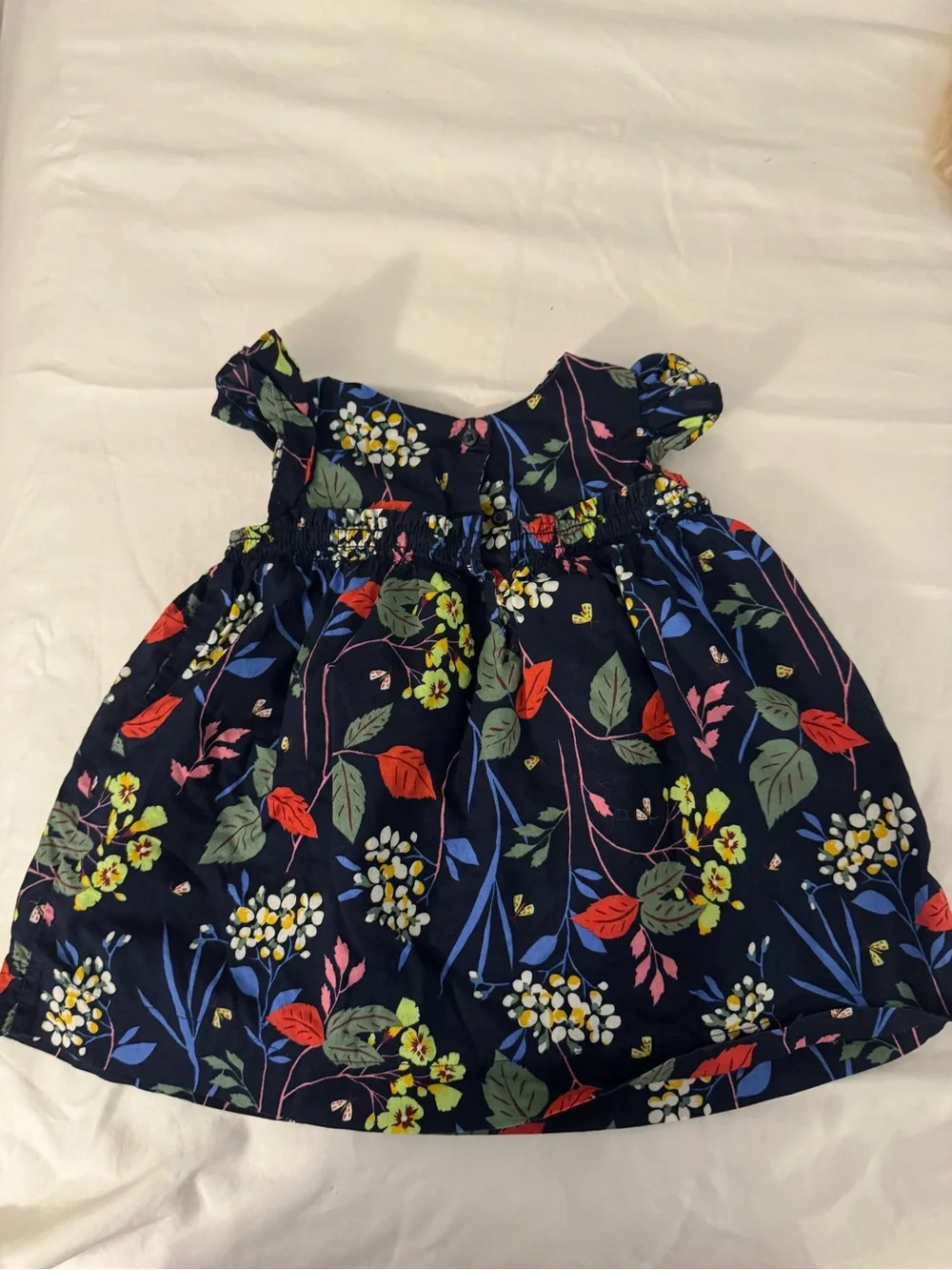 Baby Gap Floral Cotton Dress | 6–12 Months | Navy Multi